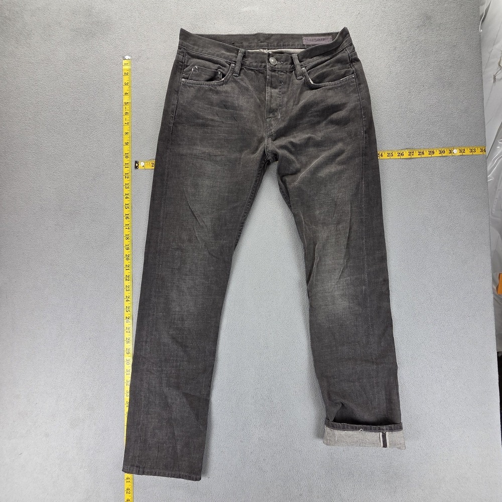 AllSaints Jeans Mens‎ 32x32 Gray Iggy Slim Straight Honeycomb Charcoal Wash